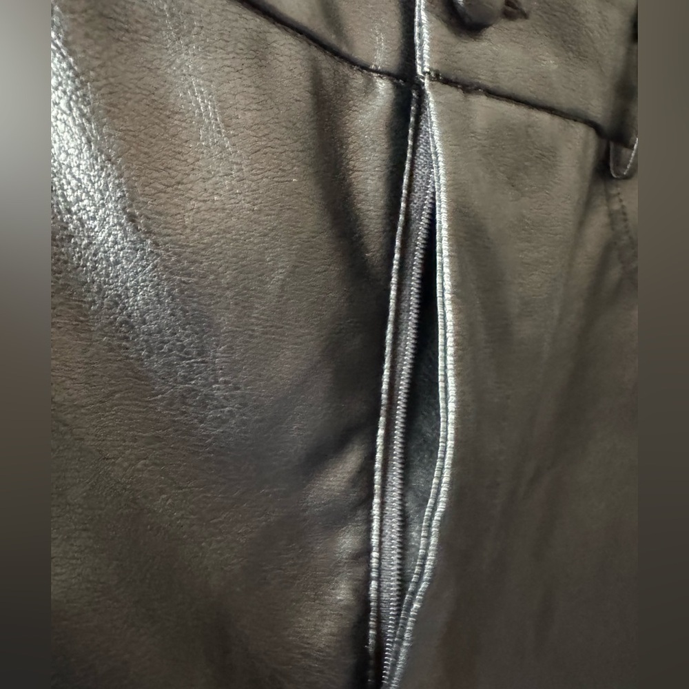GLAM FAUX LEATHER WIDE LEG TROUSER PANTS - Picture 4 of 9